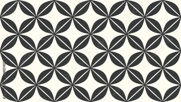Fototapeta Seamless Geometric Petal Pattern with Pointed Tips Design A Retro Inspired Floral Tile Wallpaper Minimalist Textile Design Art
