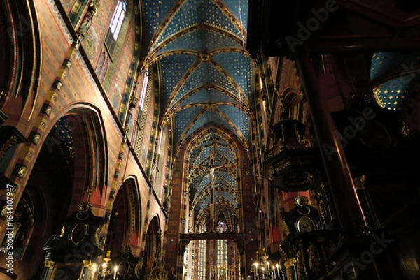 Fototapeta Kraków, Poland. (Polish: Bazylika Franciszkanów św. Franciszka z Asyżu)  Church of St. Francis of Assisi with the Monastery of the Franciscan Order