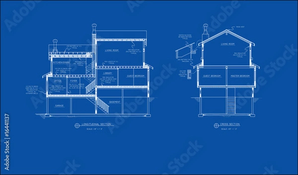 Fototapeta house plans section view