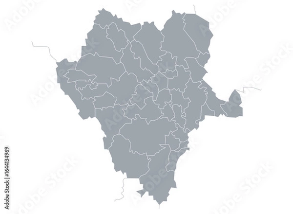 Fototapeta Map of the State of Durango in Mexico, with political division by municipalities	