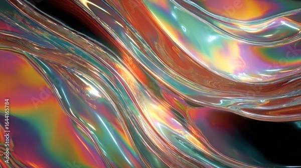 Fototapeta Holographic Liquid Abstract Background