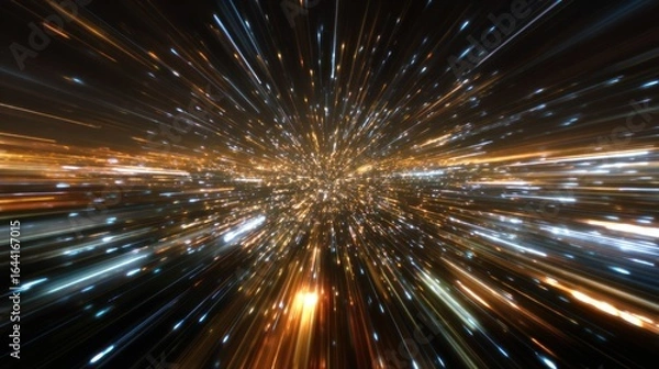 Fototapeta Cosmic Speed: A Burst of Light and Energy