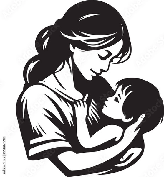 Obraz Mother and Child Vector Illustration