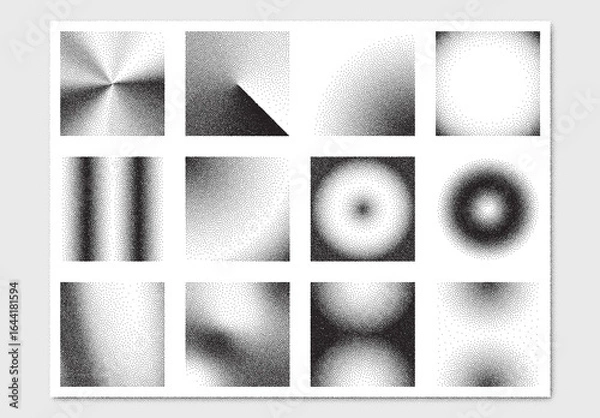 Obraz Vector collection of abstract square stipple noise texture backgrounds