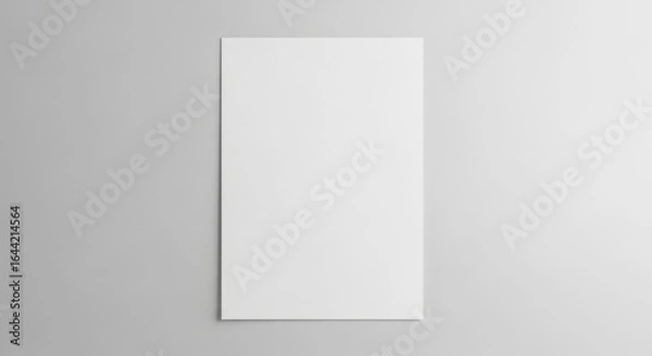 Obraz Blank White Card Mockup on Gray Background.
