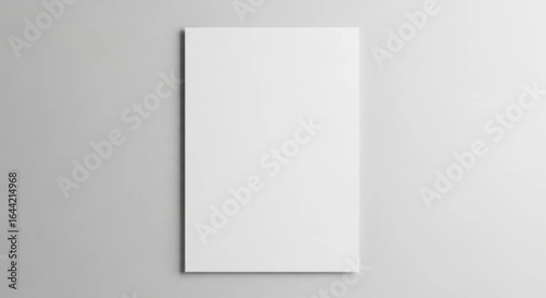 Obraz Blank White Poster Mockup on Gray Wall.