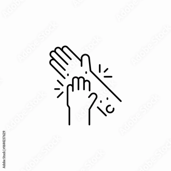 Fototapeta high five  applause icon sign vector