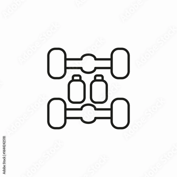 Fototapeta car axle battery icon sign vector