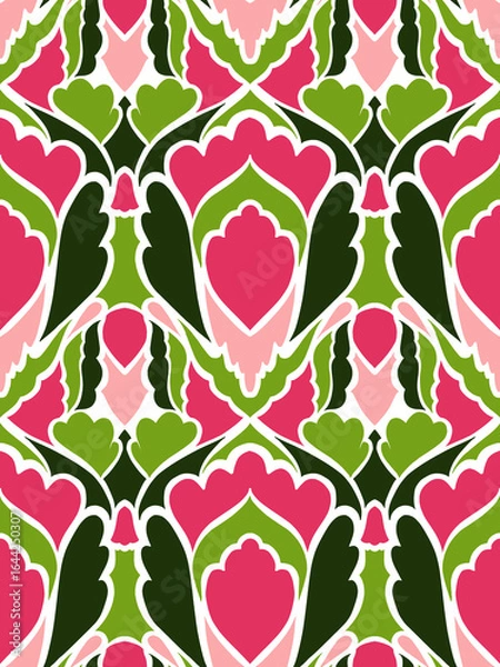 Fototapeta Abstract boho seamless pattern on white background