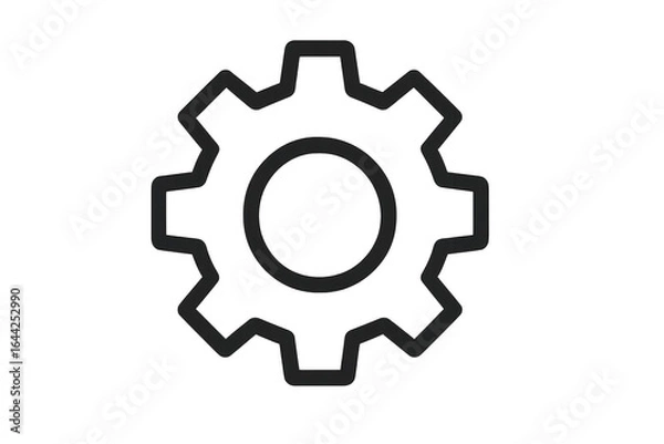 Fototapeta Simple gear icon on transparent background representing settings or configuration