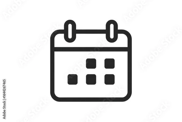 Obraz Calendar icon showing days of the month on transparent background