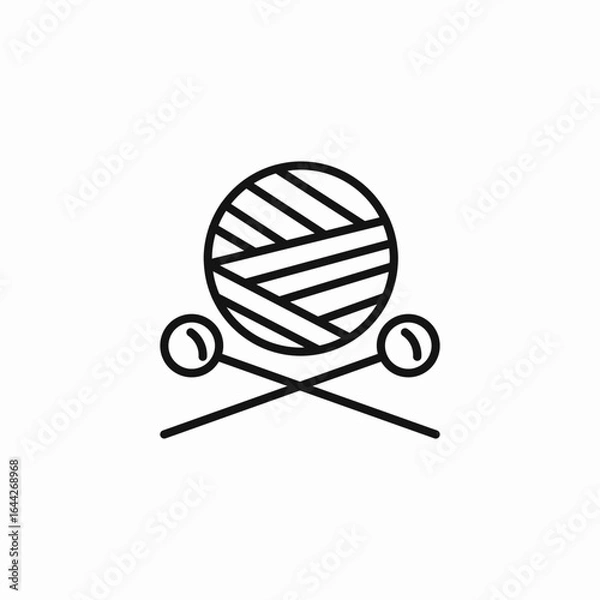 Obraz ball of yarn knitting icon sign vector