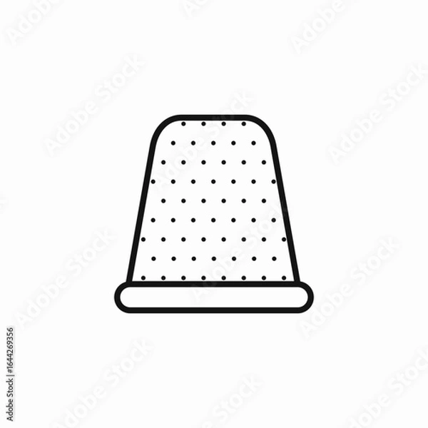 Obraz silver sewing thimble icon sign vector