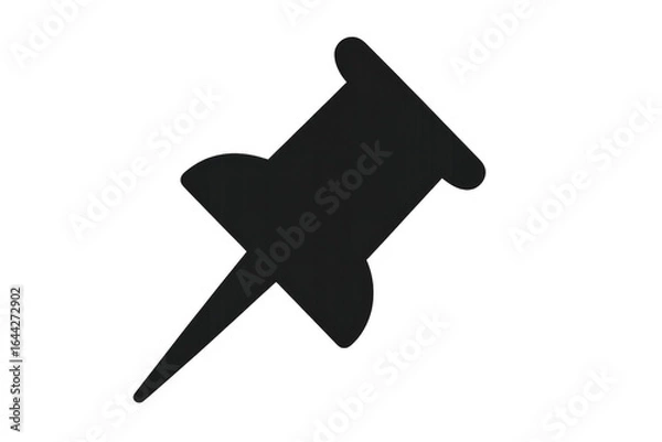 Obraz Black push pin on transparent background: ready to use icon