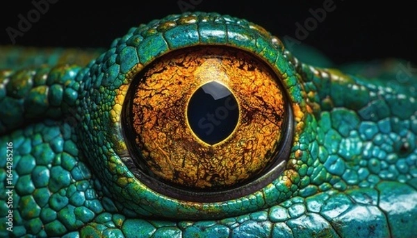 Obraz Breathtaking macro photograph of teal amphibian with hypnotic gaze
