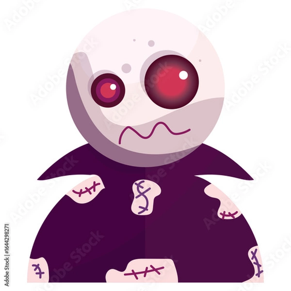 Obraz Isolated spooky zombie with skulls character Vector