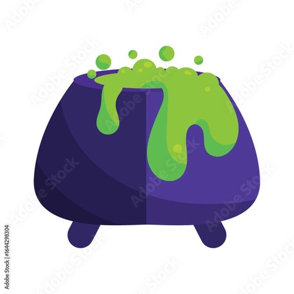 Obraz Isolated spooky halloween witch cauldron Vector