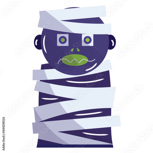 Obraz Isolated spooky zombie character with bandages Halloween Vector