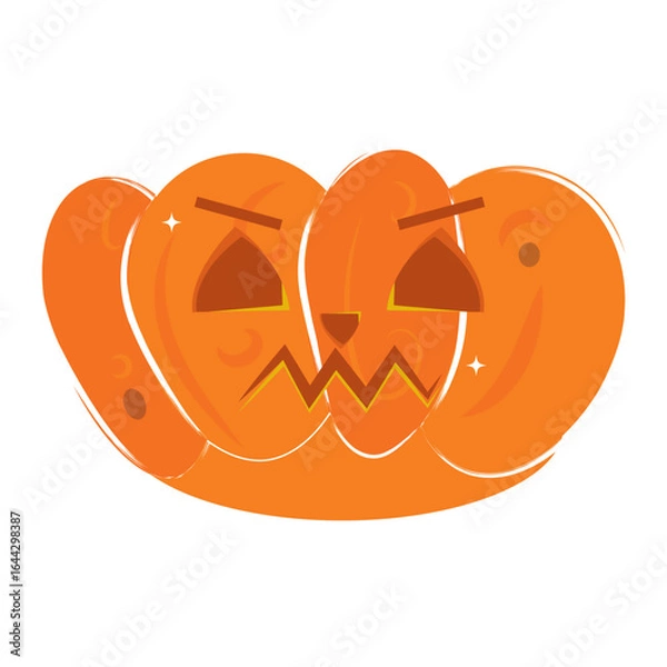 Obraz Isolated halloween spooky jack-o-lantern character Vector