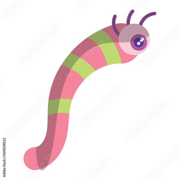 Obraz Isolated spooky halloween worm with one eye monster Vector