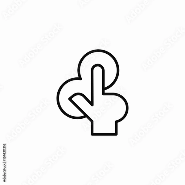 Fototapeta finger interact icon sign vector