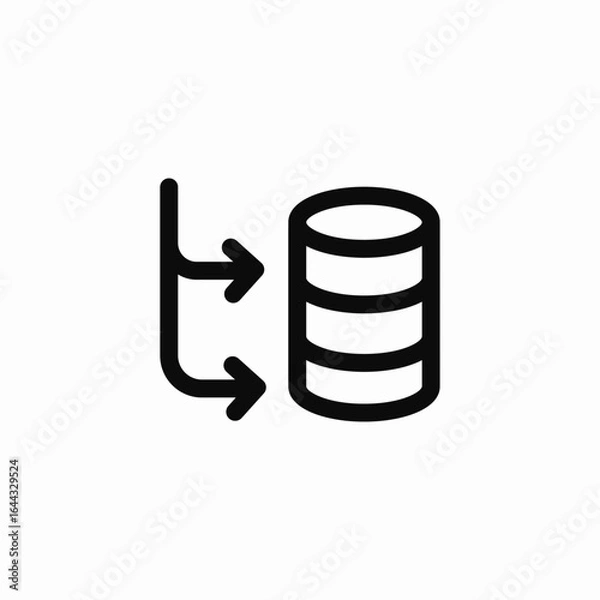 Fototapeta database import icon sign vector