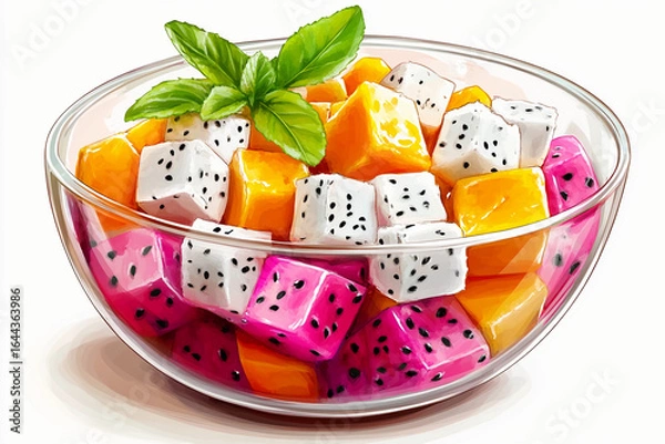 Obraz fresh fruit salad on a plate
