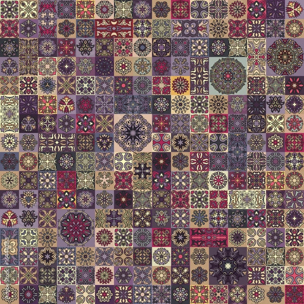 Fototapeta Seamless pattern. Vintage decorative elements. Hand drawn background. Islam, Arabic, Indian, ottoman motifs. Perfect for printing on fabric or paper.