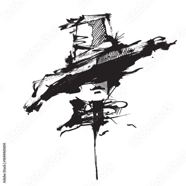 Fototapeta Fashion. Stylish woman in hat. Graphic portrait of a girl. Female face