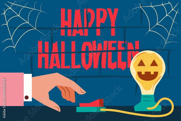 Fototapeta Turn Pumpkin Lantern