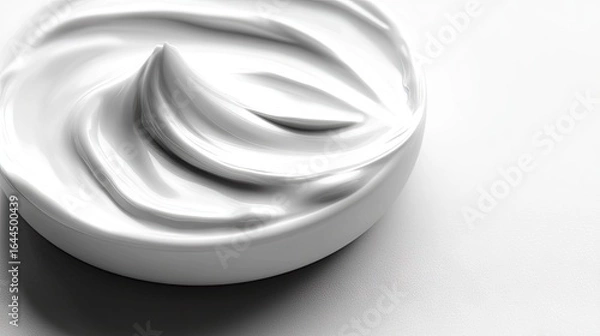 Obraz Close-up view of a swirl of white cosmetic cream.