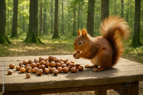Fototapeta どんぐりを食べるリス