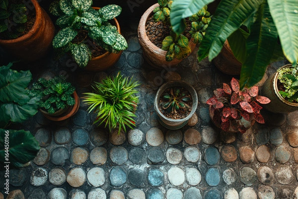 Fototapeta green plant on the wall