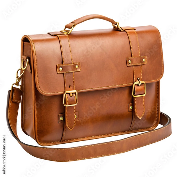 Obraz brown leather bag isolated
