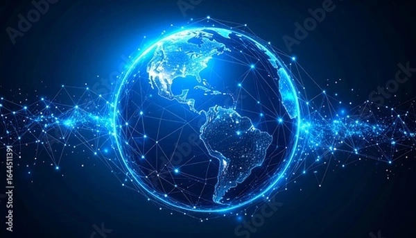 Fototapeta Global digital network