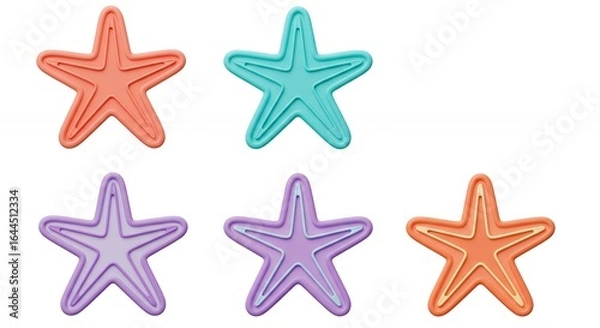 Fototapeta Colorful starfish shapes design elements