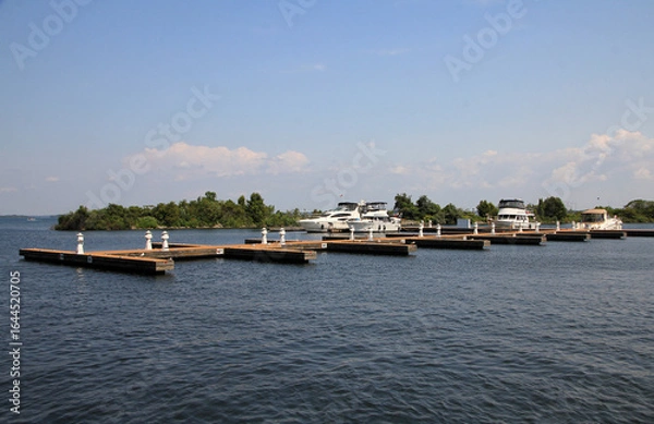 Obraz Landscape with boats on the lake