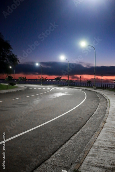 Fototapeta anochecer carretera