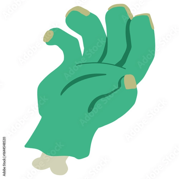 Obraz Zombie Hand Flat Vector – Halloween Horror Clipart