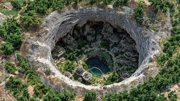 Fototapeta A fantastical, hollowed-out world