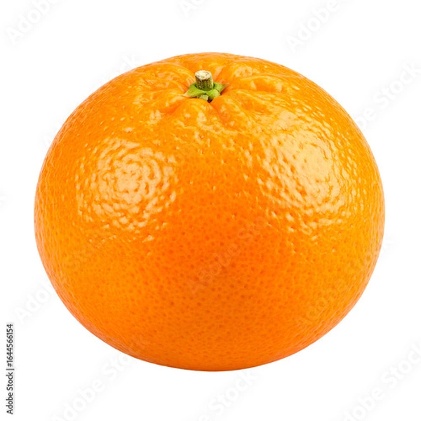 Obraz Citrus Sphere of Refreshment Isolated On White Background: A vibrant, juicy orange showcases its naturally textured peel and rich color, conveying the essence of freshness and health.