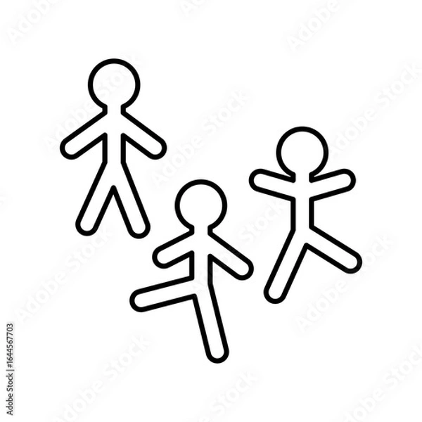 Obraz line icon three simple stick figures vector