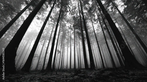 Fototapeta Misty forest floor