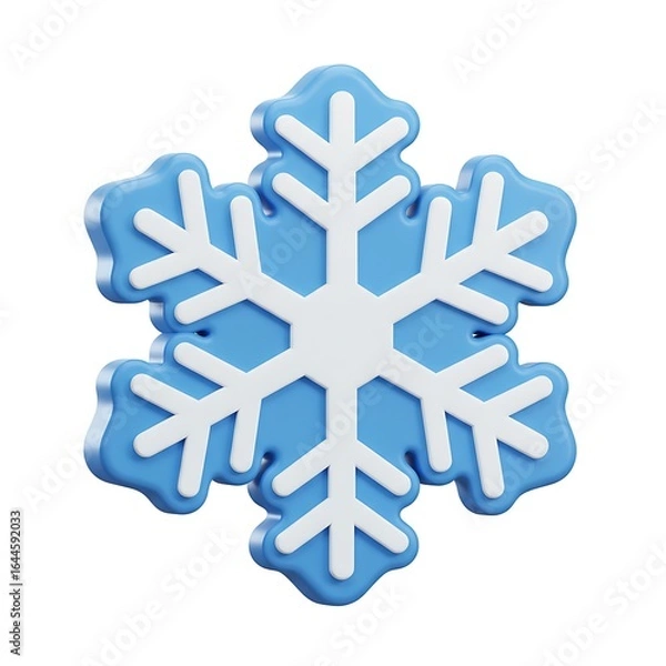 Fototapeta Decorative snowflake winter 3D icon