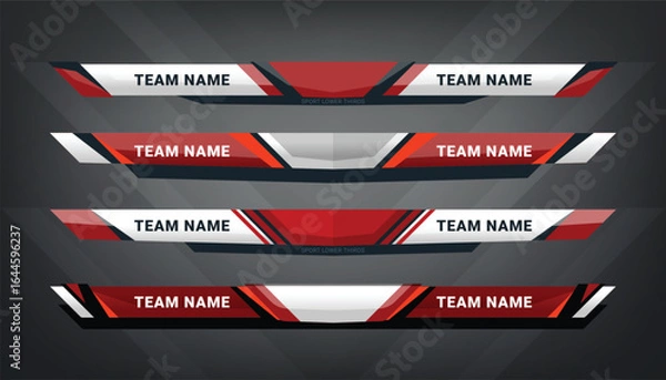 Fototapeta Sport Scoreboard Broadcast Graphic and Lower Thirds Template for soccer and football, vector illustration