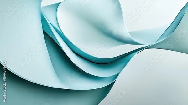 Obraz Intertwined teal curves create a flowing design.