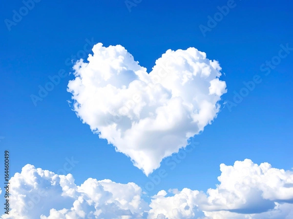 Fototapeta ハート型の雲  生成AI　