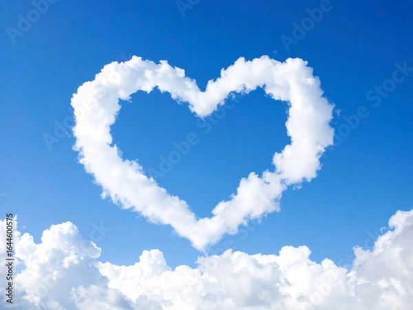 Fototapeta ハート型の雲  生成AI　　