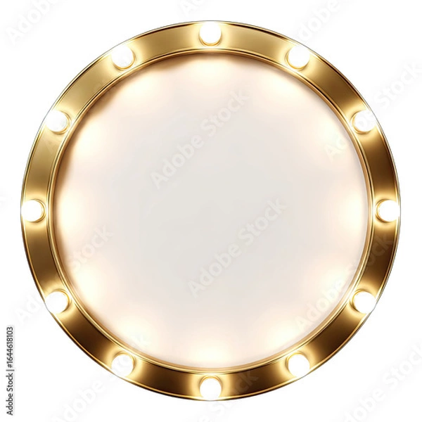 Obraz Gold circle frame with glowing lights