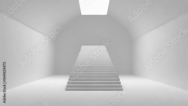 Fototapeta Empty white room with stairs